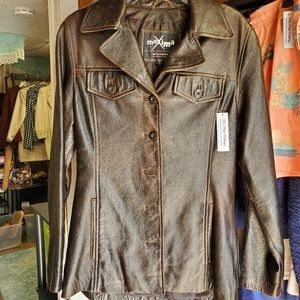 Maxima Brown Leather Jacket